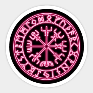 Pink Neon Vegvisir Sticker